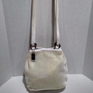 Mondani New York Off-White Woven Knit Satchel